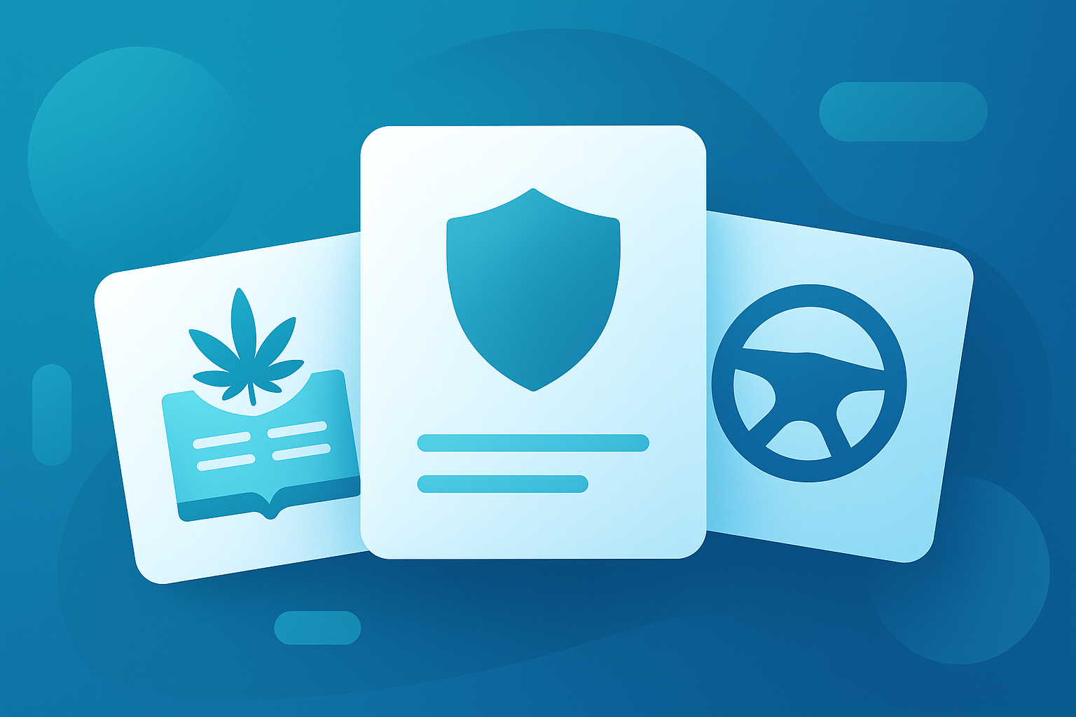 Cannabis Awareness Course illustration showing education, safety, and driving symbols
